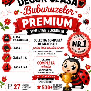 Pachet Decor Clasă Premium– Clasa Buburuzelor| Clasa Pregătitoare, Clasa I, Clasa a II-a, Clasa a III-a și Clasa a IV-a